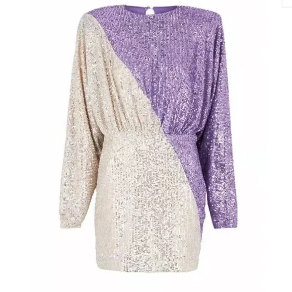 strapless open back dress Rotate Birger Christensen Sequin Mini Dress Dresses Purple